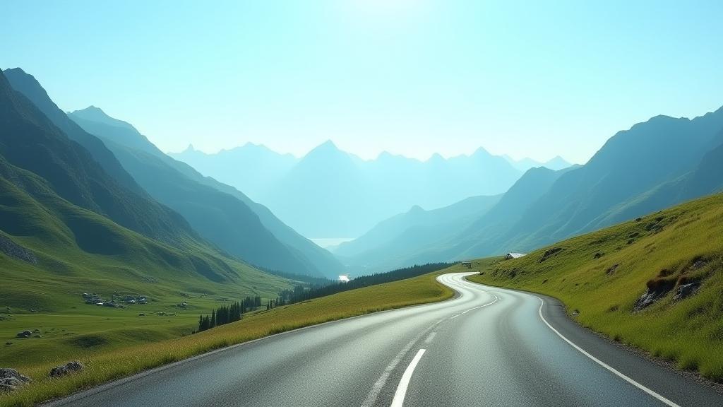 Scenic road winding through Austrian mountains